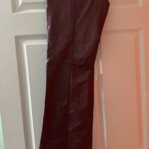 Flare brown leather pants NWT